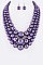 Layer Mix Pearl Statement Necklace Set