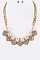 Posh Crystal Cube and Pearls Statement Necklace Set LA-KS7141