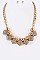 Posh Crystal Cube and Pearls Statement Necklace Set LA-KS7141