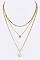 Coin and Pearl Pendants Layer Fashion Necklace LA-ON6615