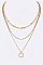 Stylish Mix Chain Layer Circ Pendant Necklace LA-ON6500