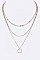 Stylish Mix Chain Layer Circ Pendant Necklace LA-ON6500