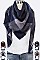 PACK OF 12 PCS ASSORTED COLOR PLAID PATTERN BLANKET SCARVES