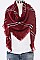 PACK OF 12 PCS ASSORTED COLOR PLAID PATTERN BLANKET SCARVES