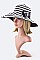 Crystal Bow & Laced Stripe Floppy Hat LA1056MF052