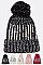 Pack of 12 pieces Trendy Sequins Studded Pom Pom Beanie Set LA-HT2195DD