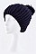 Pack of (12 Pieces) Assorted Solid Color PomPom Knit Fashion Beanie LA-SHT-H5368DD