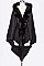 Chic Faux Fur Lapel Poncho