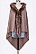 Chic Faux Fur Lapel Poncho
