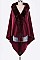 Chic Faux Fur Lapel Poncho