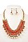 PEARL DANGLE MULTI GEM BIB NECKLACE SET