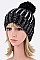 Pack of 12 pieces Trendy Sequins Studded Pom Pom Beanie Set LA-HT2195DD