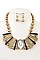GEM ACCENT FRINGE NECKLACE SET