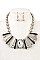 GEM ACCENT FRINGE NECKLACE SET