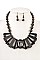 GEM ACCENT FRINGE NECKLACE SET
