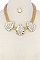 POSH DESIGNED RHINESTONE TEARDROPS FASHION METAL NECKLACE SET JYJSN2194