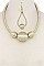 POSH METALLIC THREAD WRAPPED BIG BEADS FASHION NECKLACE JYJSN2221