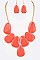 POSH CHUNKY OVAL STATEMENT NECKLACE SET LA-MNE6432