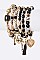 MIX CHARM HEART & KEY STRETCH BRACELET SET