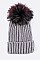 Fashion Beanie With Dyed Raccoon Fur Pompom