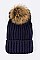 Trendy Racoon Fur Pom Pom Beanie