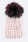 Fashion Beanie With Dyed Raccoon Fur Pompom