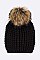Chic Style Racoon Fur Pom Pom Beanie LA-EMH8575