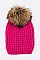 Chic Style Racoon Fur Pom Pom Beanie LA-EMH8575