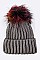 Fashion Beanie With Dyed Raccoon Fur Pompom