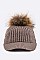 Stylish Raccoon Fur PomPom Knit Cap LA-EMH8579