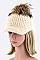 Stylish Raccoon Fur PomPom Knit Cap LA-EMH8579