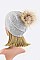 Stylish Raccoon Fur Pom Pom Slouchy Beanie LA-EMH8576