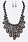 WEAVED CRYSTAL RIBBON STATEMENT NECKLACE SET