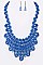 WEAVED CRYSTAL RIBBON STATEMENT NECKLACE SET