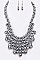 WEAVED CRYSTAL RIBBON STATEMENT NECKLACE SET