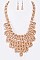 WEAVED CRYSTAL RIBBON STATEMENT NECKLACE SET