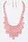 WEAVED CRYSTAL RIBBON STATEMENT NECKLACE SET