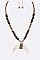 MIX BEADS HORN PENDANT NECKLACE SET