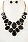 MIXED SHAPE STONES BIB NECKLACE SET