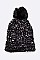 Pack of 12 Fashion Cable Knit Marl Beanie Set