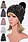 Pack of 12 Fashion Cable Knit Marl Beanie Set