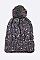 Pack of 12 Fashion Cable Knit Marl Beanie Set