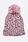 Pack of 12 Fashion Cable Knit Marl Beanie Set