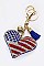 American Heart Crystal Key Charm