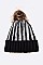PACK OF 12 METALLIC SCREEN CUFF POM BEANIE