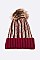 PACK OF 12 METALLIC SCREEN CUFF POM BEANIE