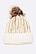PACK OF 12 METALLIC SCREEN CUFF POM BEANIE