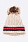 PACK OF 12 RIBBED CUFF STRIPED INTARSIA FUR POM BEANIE
