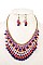 CLUSTER TEARDROP BIB NECKLACE SET