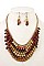 CLUSTER TEARDROP BIB NECKLACE SET